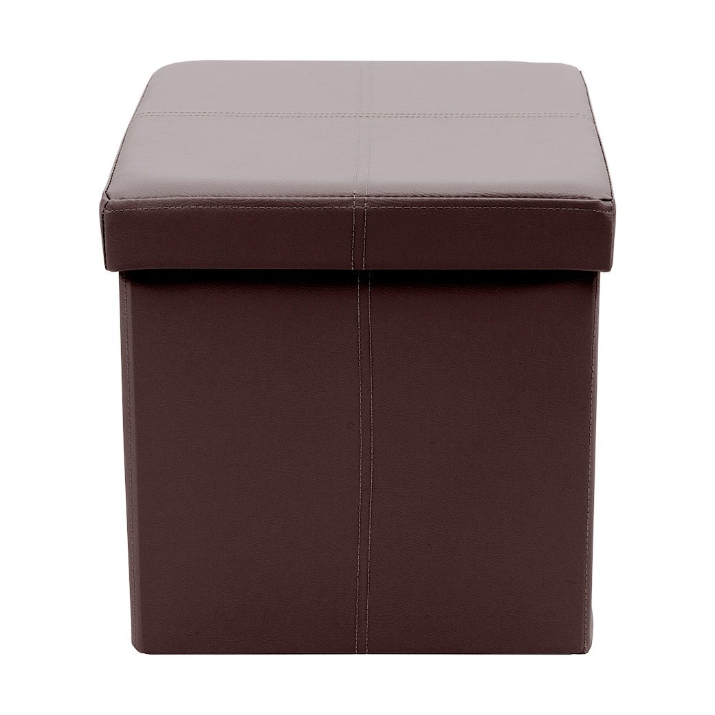 LAHTI Folding Ottoman With Storage Brown Ottomans Poufs Benches Living Room JYSK.CA